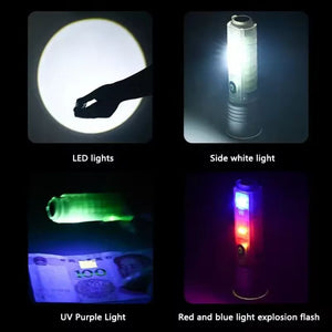 Multifunctional Rechargeable Flashlight, Zoom Focus | Magnetic Base | Waterproof | 8 Light Modes